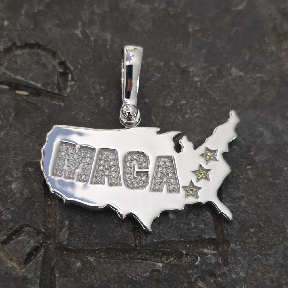 Silver Pendant with Star Accents
